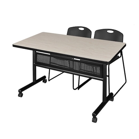 Rectangle FlipTop Table, 48" W, 29" H, Laminate Top, Maple