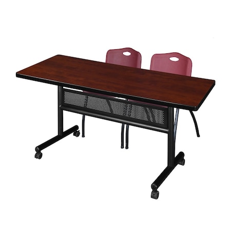 Rectangle FlipTop Table, 60" W, 29" H, Laminate Top, Cherry