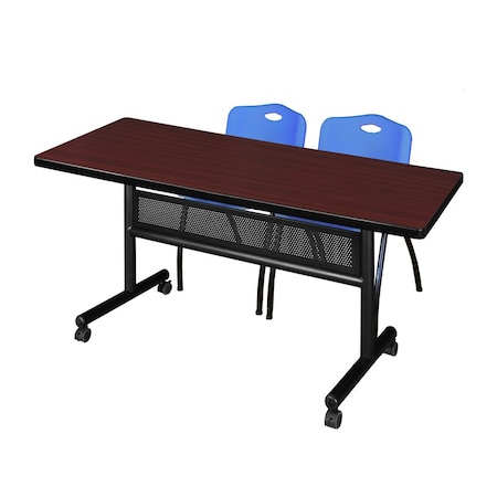Rectangle FlipTop Table, 60" W, 29" H, Laminate Top, Mahogany