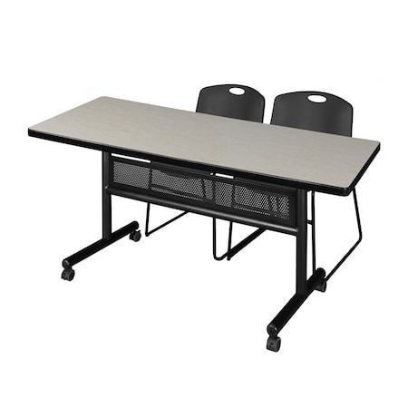 Rectangle FlipTop Table, 60" W, 29" H, Laminate Top, Maple