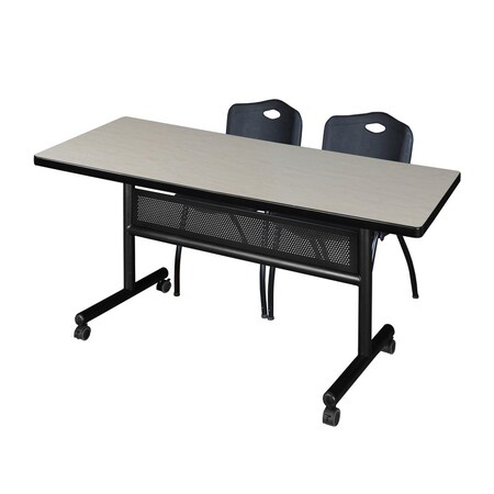 Rectangle FlipTop Table, 60" W, 29" H, Laminate Top, Maple