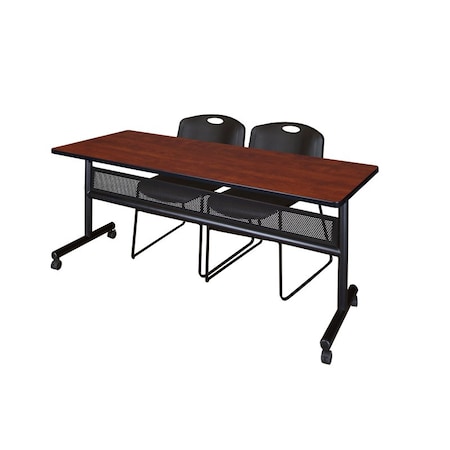 Rectangle FlipTop Table, 72" W, 29" H, Laminate Top, Cherry