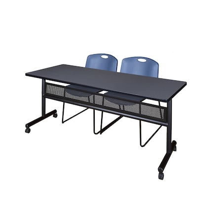 Rectangle FlipTop Table, 72" W, 29" H, Laminate Top, Gray