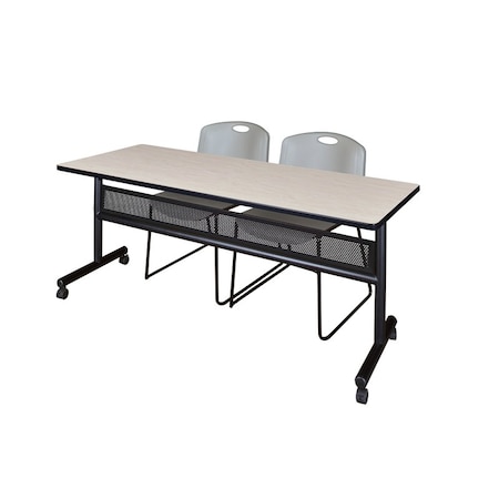 Rectangle FlipTop Table, 72" W, 29" H, Laminate Top, Maple