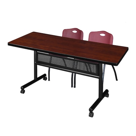 Rectangle FlipTop Table, 72" W, 29" H, Laminate Top, Cherry