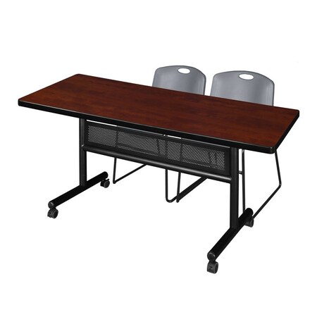 Rectangle FlipTop Table, 72" W, 29" H, Laminate Top, Cherry