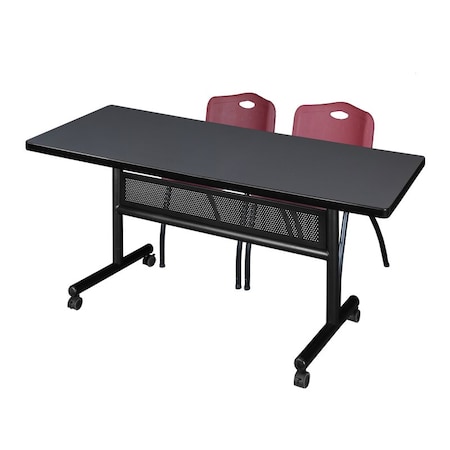 Rectangle FlipTop Table, 72" W, 29" H, Laminate Top, Gray