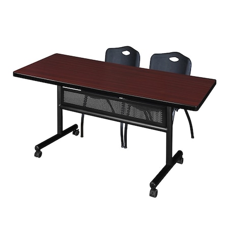Rectangle FlipTop Table, 72" W, 29" H, Laminate Top, Mahogany