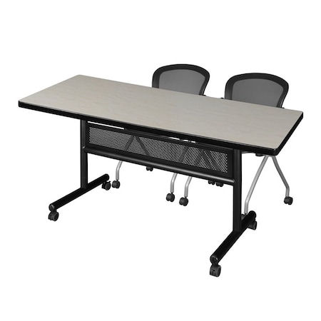 Rectangle FlipTop Table, 72" W, 29" H, Laminate Top, Maple