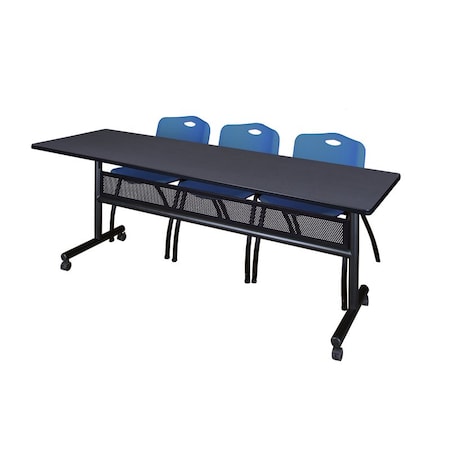 Rectangle FlipTop Table, 84" W, 29" H, Laminate Top, Gray