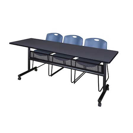 Rectangle FlipTop Table, 84" W, 29" H, Laminate Top, Gray