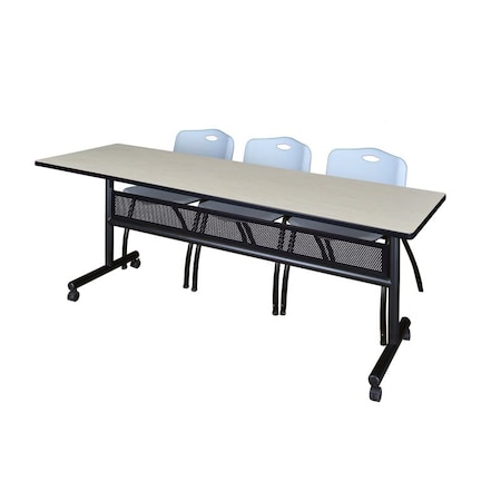 Rectangle FlipTop Table, 84" W, 29" H, Laminate Top, Maple