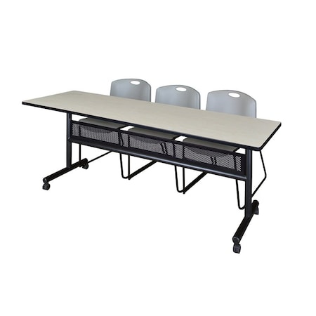 Rectangle FlipTop Table, 84" W, 29" H, Laminate Top, Maple