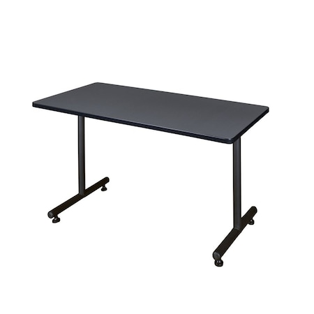 Rectangle Training Table, 42" W, 29" H, Laminate Top, Gray