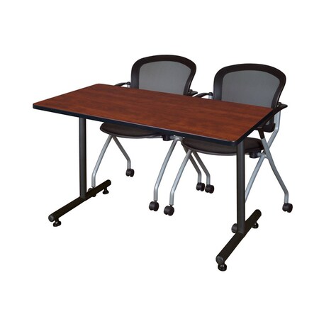 Rectangle Tables > Training Tables > Kobe Training Table & Chair Sets, 48 W, 24 L, 29 H, Cherry