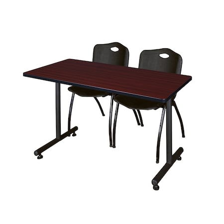 Rectangle Tables > Training Tables > Kobe Training Table & Chair Sets, 48 W, 24 L, 29 H, Mahogany