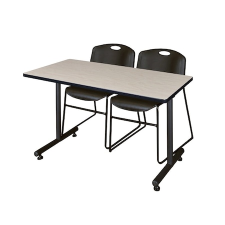 Rectangle Tables > Training Tables > Kobe Training Table & Chair Sets, 48 W, 24 L, 29 H, Maple