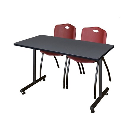 Rectangle Tables > Training Tables > Kobe Training Table & Chair Sets, 48 W, 30 L, 29 H, Grey
