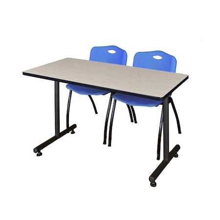 Rectangle Tables > Training Tables > Kobe Training Table & Chair Sets, 48 W, 24 L, 29 H, Maple