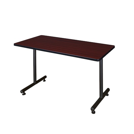 Rectangle Training Table, 48" W, 29" H, Laminate Top, Mahogany