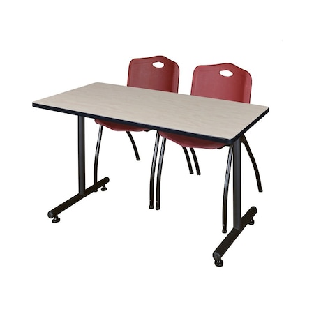 Rectangle Tables > Training Tables > Kobe Training Table & Chair Sets, 48 W, 30 L, 29 H, Maple