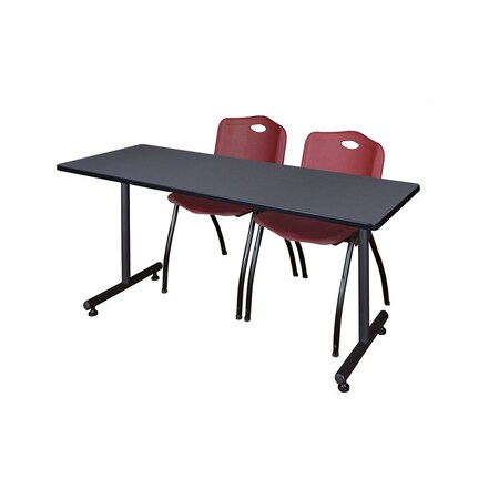 Rectangle Tables > Training Tables > Kobe Training Table & Chair Sets, 60 W, 24 L, 29 H, Grey