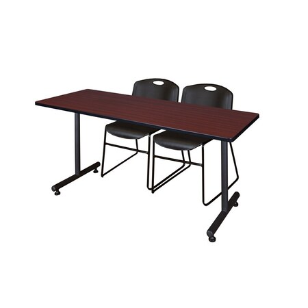 Rectangle Training Table, 60" W, 29" H, Laminate Top, Mahogany