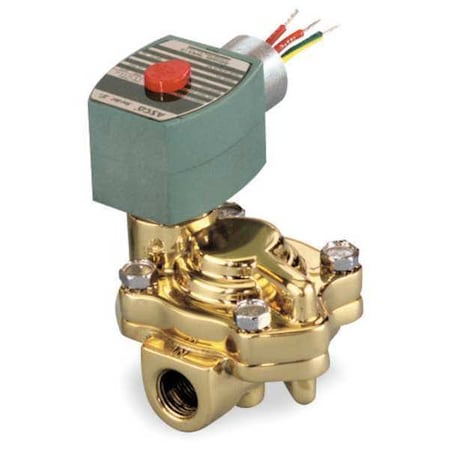 Solenoid Valve, 2-Way, 2-Position, Normally Closed, 3/4 in Pipe Size, 120V AC, Slow-Closing, Brass