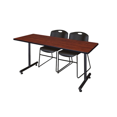 Rectangle Training Table, 66" W, 29" H, Laminate Top, Cherry