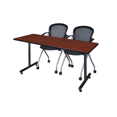 Rectangle Training Table, 66" W, 29" H, Laminate Top, Cherry