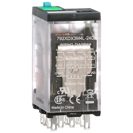 Plug-In, General Purpose Relay, Square, 3 A, 14 Pins, Faston Connector
