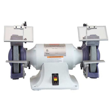 Bench Grinder, 8 in Max. Wheel Dia, 36/60 Grinding Wheel Grit
