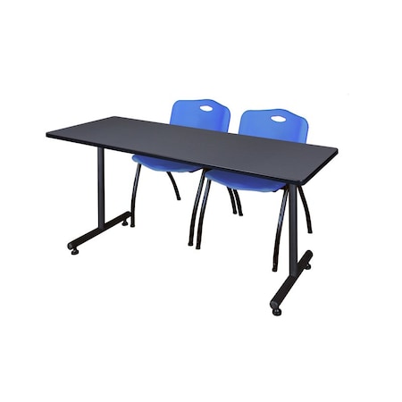 Rectangle Training Table, 66" W, 29" H, Laminate Top, Gray
