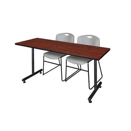 Rectangle Training Table, 66" W, 29" H, Laminate Top, Cherry