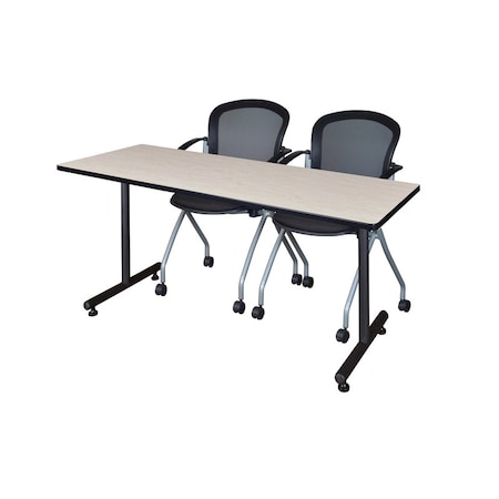 Rectangle Training Table, 66" W, 29" H, Laminate Top, Maple