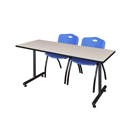 Rectangle Kobe Trng Table,w/2M Stack Chairs,66x30", 66" W, 29" H, Laminate Top, Maple