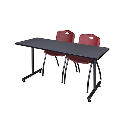 Rectangle Mobile table, 72" W, 72" H, Laminate Top, Gray