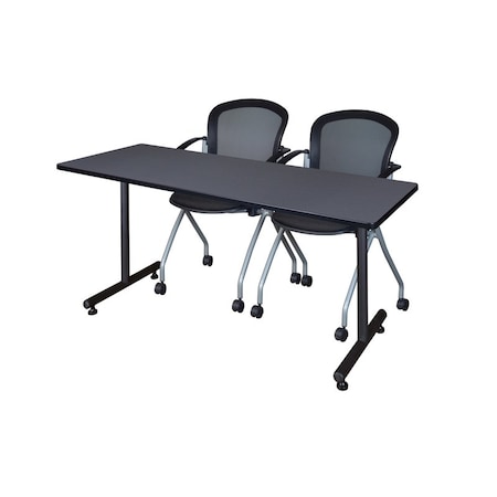 Rectangle Training Table, 72" W, 29" H, Laminate Top, Gray