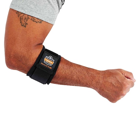 Elbow Support, Neoprene, Nylon, Polyester, Pull-Over, Black, Size S