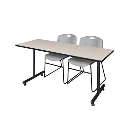 Rectangle Mobile table, 72" W, 72" H, Laminate Top, Maple