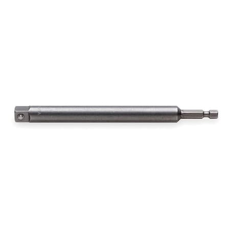 Socket Adapter,1/4" Male Hex,3/8" Square, Pwr Skt Adpt, Blk Oxd, 1/4 in, 3/8 in