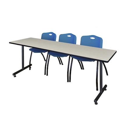 Rectangle Training Table, 84" W, 29" H, Laminate Top, Maple