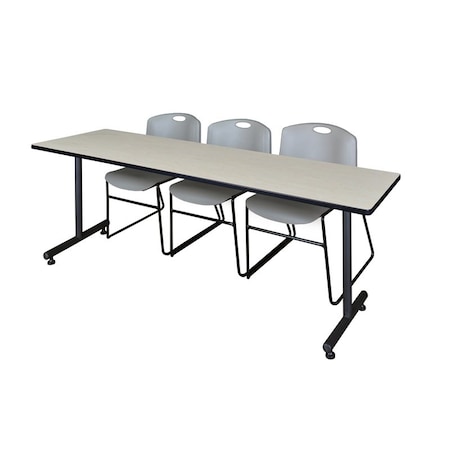 Rectangle Training Table, 84" W, 29" H, Laminate Top, Maple
