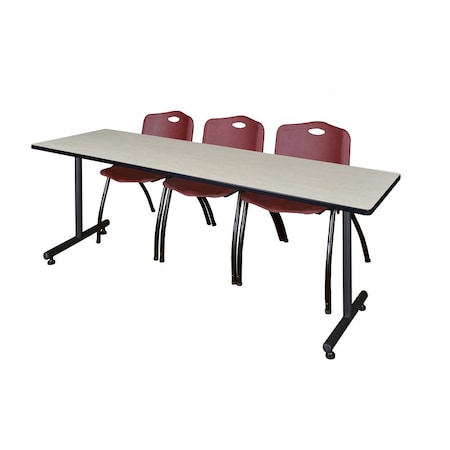 Rectangle Training Table, 84" W, 29" H, Laminate Top, Maple