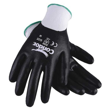 Coated Gloves, Nitrile, Sandy, Full, 4 Abrasion Level, White, 2XL 1 PR
