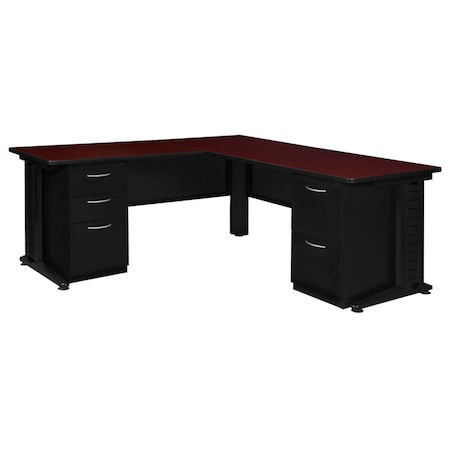 Fusion L-Desks with Storage, 72 D X 29 H, 72 W X Wood, Metal