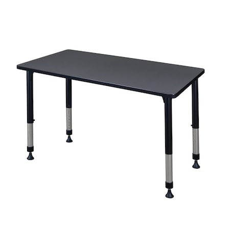 Rectangle Tables > Height Adjustable > Rectangular Classroom Tables, 48 W, 24 L, 23-34 H, Gray