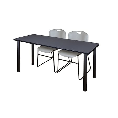 Rectangle Tables > Training Tables > Kee Table & Chair Sets, 60 W, 24 L, 29 H, Grey