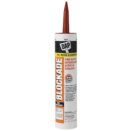 High Performance Intumescent Acrylic Sealant, 10.1 oz, Cartridge, Reds, Acrylic Base