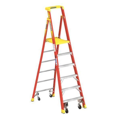 9 ft Fiberglass Podium Stepladder, 300 lb Capacity